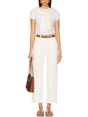 MOTHER The Rambler Zip Ankle Jeans in Cream Puffs Size 28 (NWT)